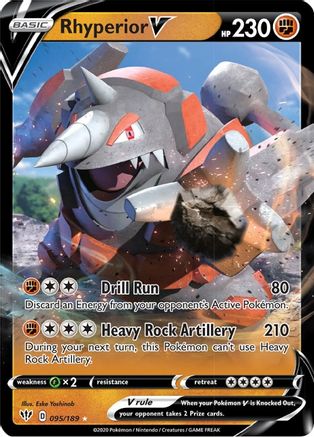 Image of Rhyperior V 095/189  - Holofoil SWSH03 Darkness Ablaze - Ultra Rare