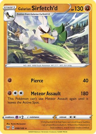 Image of Galarian Sirfetch'd 098/189  SWSH03 Darkness Ablaze - Rare