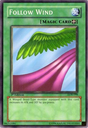 Image of Follow Wind (LOB-098) - The Legend of Blue Eyes White Dragon 1st Edition