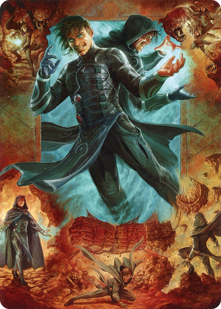 Image of Jace, Mirror Mage // Jace, Mirror Mage (AZNR-002) - Zendikar Rising Art Series (Borderless) Foil