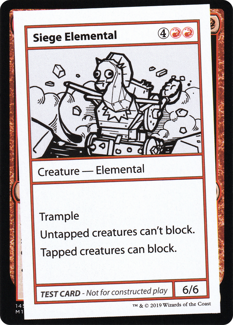 Image of Siege Elemental (No PW Symbol) (CMB1-) - Mystery Booster Playtest Cards 2021