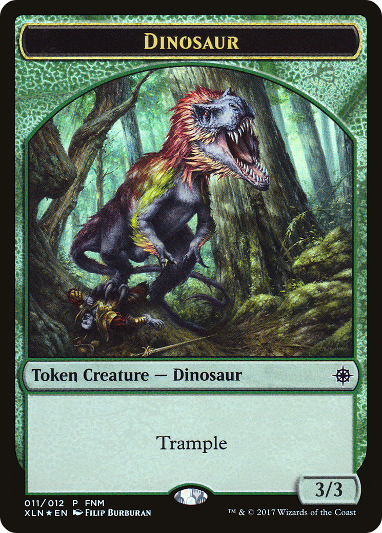 Image of Dinosaur // Treasure (011) Token (FNM-011) - Friday Night Magic 2017 Foil
