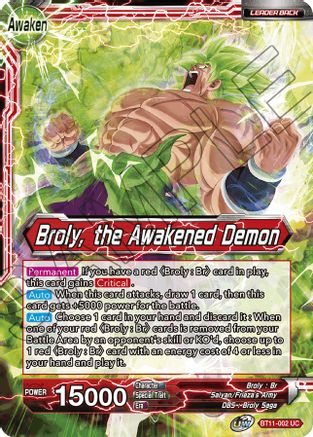 Image of Broly // Broly, the Awakened Demon (BT11-002) - Vermilion Bloodline Foil