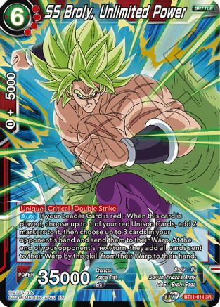 Image of SS Broly, Unlimited Power (BT11-014) - Vermilion Bloodline