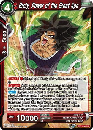 Image of Broly, Power of the Great Ape (BT11-016) - Vermilion Bloodline