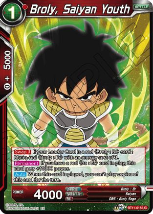 Image of Broly, Saiyan Youth (BT11-018) - Vermilion Bloodline