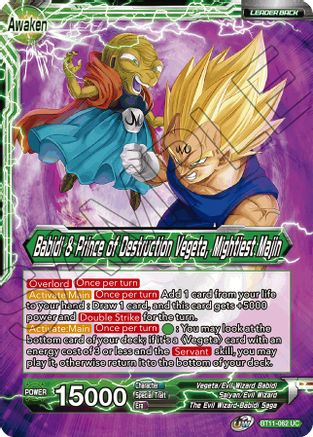 Image of Vegeta & Babidi // Babidi & Prince of Destruction Vegeta, Mightiest Majin (BT11-062) - Vermilion Bloodline