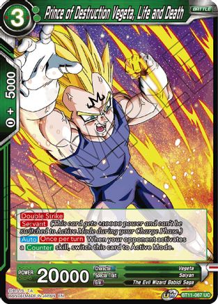 Image of Prince of Destruction Vegeta, Life and Death (BT11-067) - Vermilion Bloodline Foil
