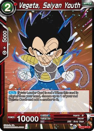 Image of Vegeta, Saiyan Youth (BT11-011) - Vermilion Bloodline Foil
