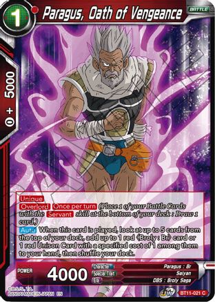 Image of Paragus, Oath of Vengeance (BT11-021) - Vermilion Bloodline Foil