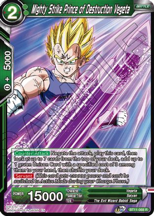 Image of Mighty Strike Prince of Destruction Vegeta (BT11-068) - Vermilion Bloodline Foil