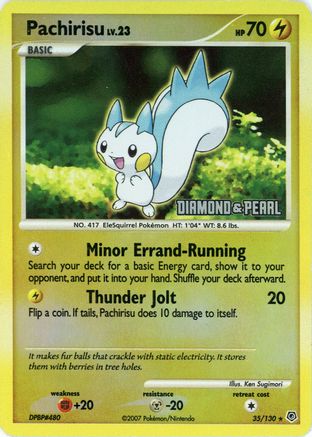 Image of Pachirisu 035/130  - Reverse Holofoil Burger King Promos - Promo