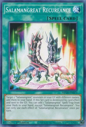 Image of Salamangreat Recureance (MP20-EN073) - 2020 Tin of Lost Memories 1st Edition