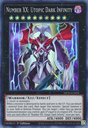 Image of Number XX: Utopic Dark Infinity (MP20-EN094) - 2020 Tin of Lost Memories 1st Edition