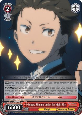 Image of Subaru Shining Under the Night Sky (RZ/S68-E023 R) - Re:ZERO Memory Snow