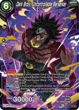 Image of Dark Broly, Uncontrollable Berserker (BT11-134) - Vermilion Bloodline