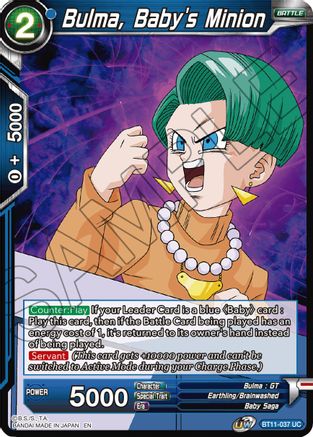 Image of Bulma, Baby's Minion (BT11-037) - Vermilion Bloodline Foil