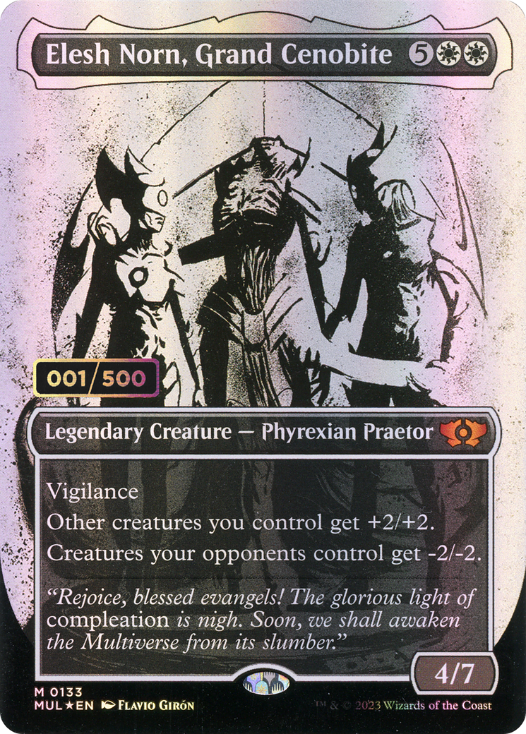 Image of Elesh Norn, Grand Cenobite (Serial Numbered) (MUL-133) - Multiverse Legends: (Showcase) (Borderless) Foil