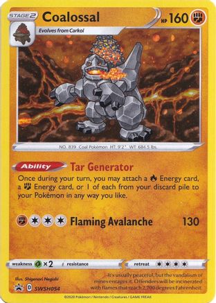 Image of Coalossal SWSH054/054  - Holofoil SWSH Sword & Shield Promo Cards - Promo