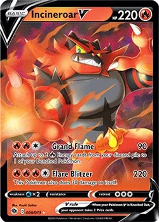 Image of Incineroar V 008/73  - Holofoil Champions Path - Ultra Rare