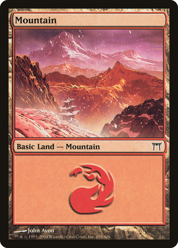 Image of Mountain (299) (CHK-299) - Champions of Kamigawa Foil