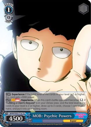 Image of MOB: Psychic Powers (MOB/SX02-T16 TD) - Mob Psycho 100
