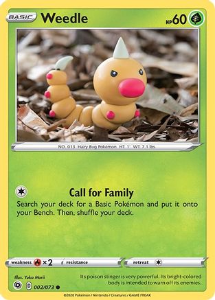 Image of Weedle 002/73  - Reverse Holofoil Champions Path - Common