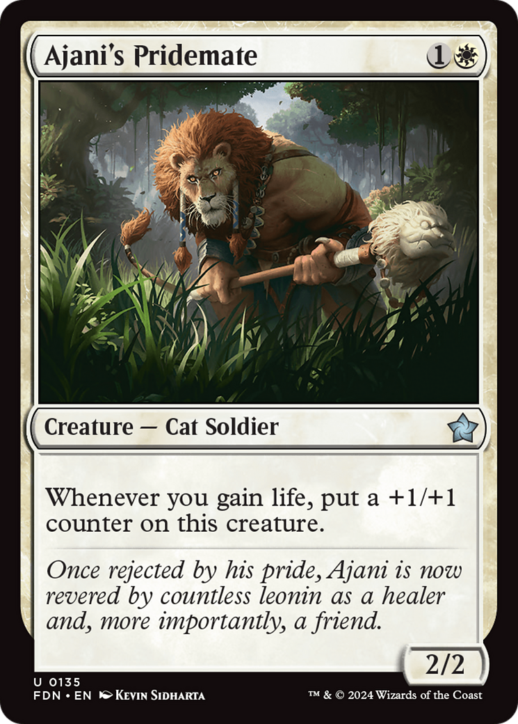 Image of Ajani's Pridemate (FDN-135) - Foundations Foil
