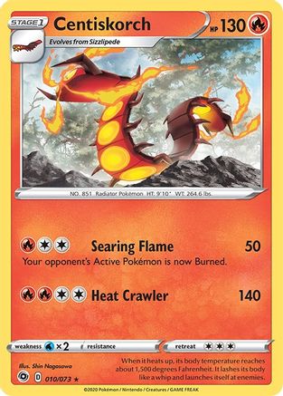 Image of Centiskorch 010/73  - Reverse Holofoil Champions Path - Holo Rare
