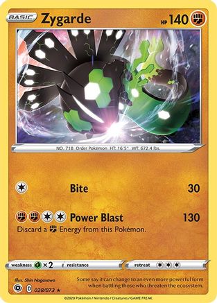 Image of Zygarde 028/73  - Reverse Holofoil Champions Path - Holo Rare