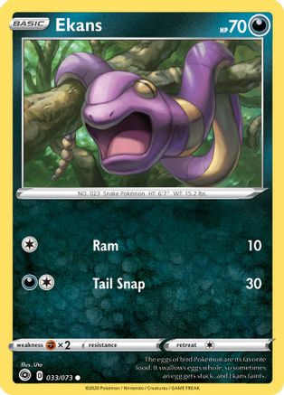 Image of Ekans 033/73  - Reverse Holofoil Champions Path - Common