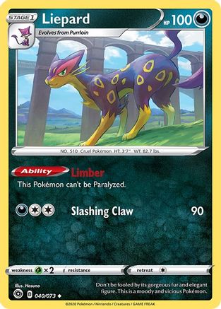 Image of Liepard 040/73  - Reverse Holofoil Champions Path - Uncommon