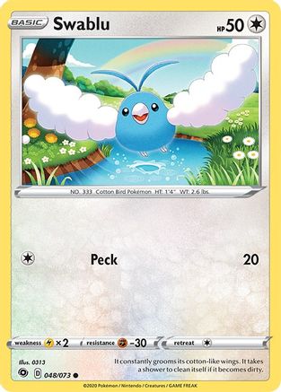 Image of Swablu 048/73  - Reverse Holofoil Champions Path - Common