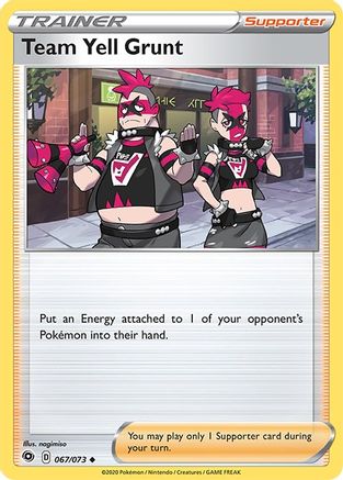 Image of Team Yell Grunt 067/73  - Reverse Holofoil Champions Path - Uncommon