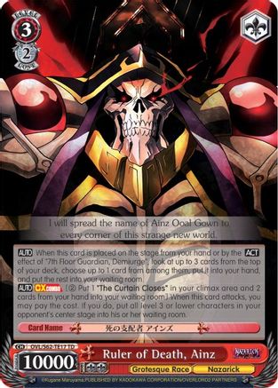Image of Ruler of Death, Ainz (OVL/S62-TE17 TD) - Nazarick: Tomb of the Undead
