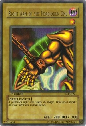 Image of Right Arm of the Forbidden One (LOB-122) - The Legend of Blue Eyes White Dragon 1st Edition