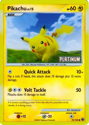 Image of Pikachu 070/100  - Reverse Holofoil Burger King Promos - Promo