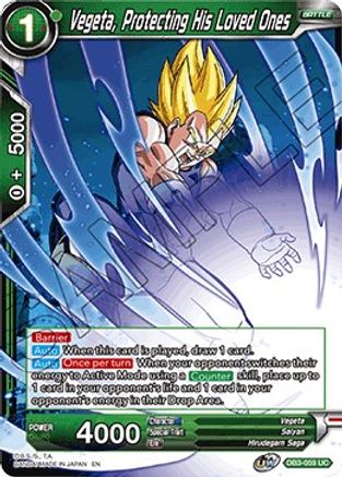 Image of Vegeta, Protecting His Loved Ones (DB3-059) - Draft Box 06  Giant Force