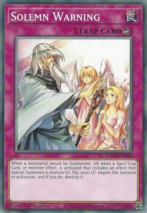 Image of Solemn Warning (SDCH-EN036) - Structure Deck: Spirit Charmers 1st Edition