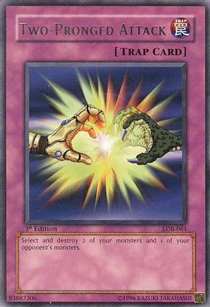 Image of Two-Pronged Attack (LOB-061) - The Legend of Blue Eyes White Dragon Unlimited