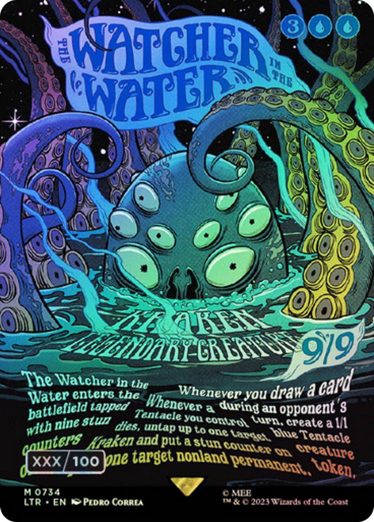 Image of The Watcher in the Water (Borderless Poster) (Serial Numbered) (LTR-734) - The Lord of the Rings: Tales of Middle-earth (Borderless) Foil