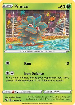 Image of Pineco 008/185  - Reverse Holofoil SWSH04 Vivid Voltage - Common