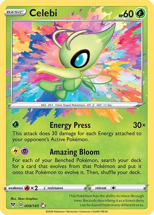 Image of Celebi 009/185  - Holofoil SWSH04 Vivid Voltage - Amazing Rare