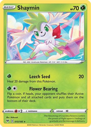 Image of Shaymin 015/185  - Holofoil SWSH04 Vivid Voltage - Holo Rare