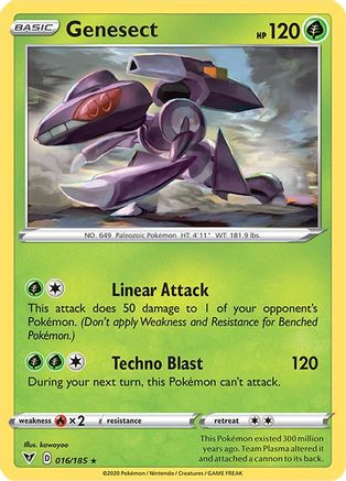 Image of Genesect 016/185  - Reverse Holofoil SWSH04 Vivid Voltage - Holo Rare