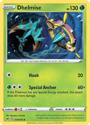 Image of Dhelmise 019/185  - Reverse Holofoil SWSH04 Vivid Voltage - Uncommon