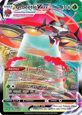 Image of Orbeetle VMAX 021/185  - Holofoil SWSH04 Vivid Voltage - Ultra Rare