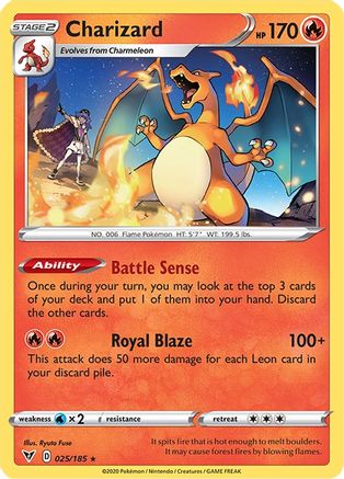 Image of Charizard 025/185  SWSH04 Vivid Voltage - Rare