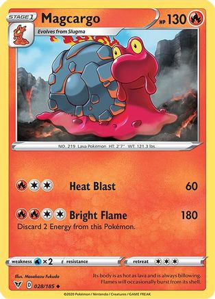 Image of Magcargo 028/185  - Reverse Holofoil SWSH04 Vivid Voltage - Uncommon