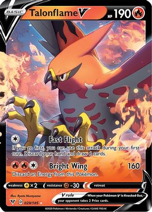 Image of Talonflame V 029/185  - Holofoil SWSH04 Vivid Voltage - Ultra Rare